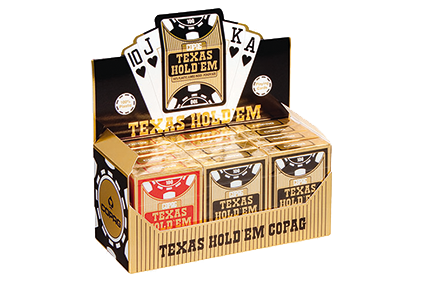 Copag 12er Pack Pokerkarten Texas Hold'em Gold PVC Jumbo Face. Günstig online kaufen als Aktion