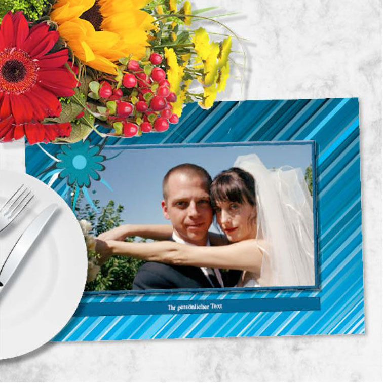 Personalisiertes Foto-Tischset Diagonal selber gestalten für Hochzeit. Günstig online kaufen.