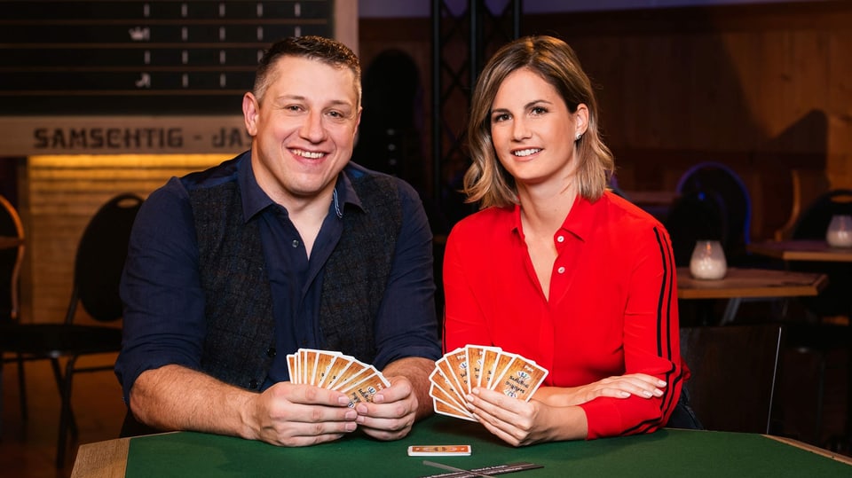 Samschtig Jass vom 21. August 2021 mit Fabienne Bamert und Jörg Abderhalden mit Gast Gabriela Amgarten