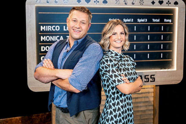 Samschtig Jass 26.2.2022 mit Fabienne Bamert und Jörg Abderhalden bei der Luzerner Fasnacht im Verkehrshaus