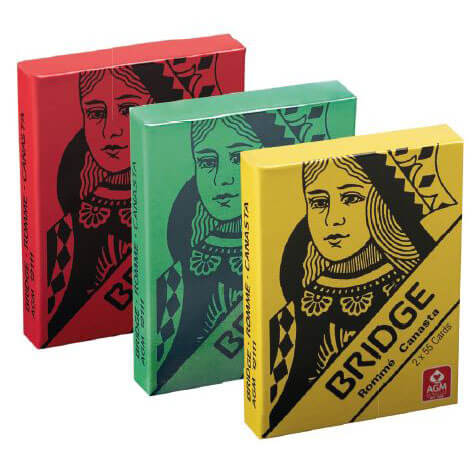 Bridge Kartenspiel, grün/gelb assortiert. Rote Verpackung. Auch für Rommé, Canasta, Poker günstig online kaufen