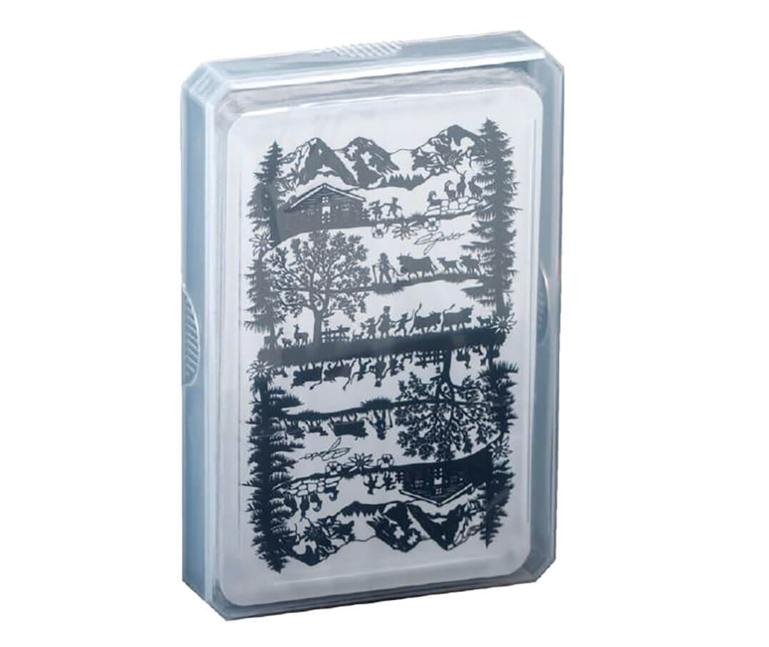 Französische Piquet Jasskarten mit Scherenschnittmotiv. Verpackt in Kunststoffbox. Günstig online kaufen.