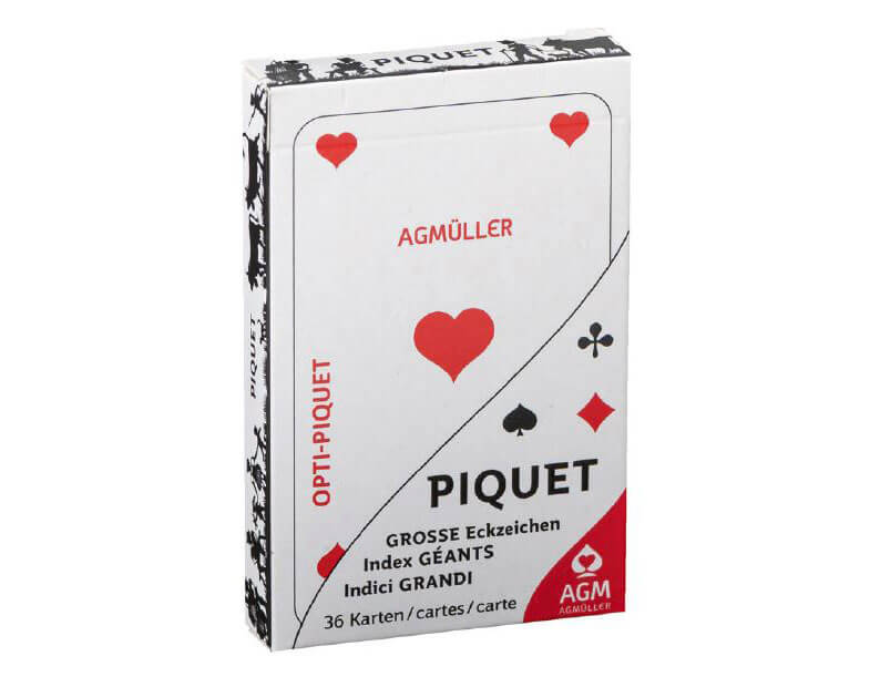 Französische Piquet Jasskarten mit extra grossen Zahlen und Scherenschnitt Motiv. Günstig online kaufen.
