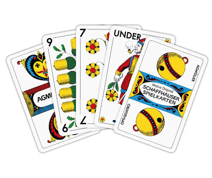 Deutschschweizer Jasskarten Standard mit grossen Eckzeichen Opti für gute Lesbarkeit