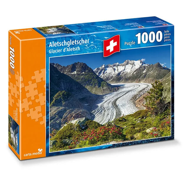 Aletschgletscher ein Puzzle mit 1000 Teilen von Cartamedia günstig bei Jasswelt.ch kaufen