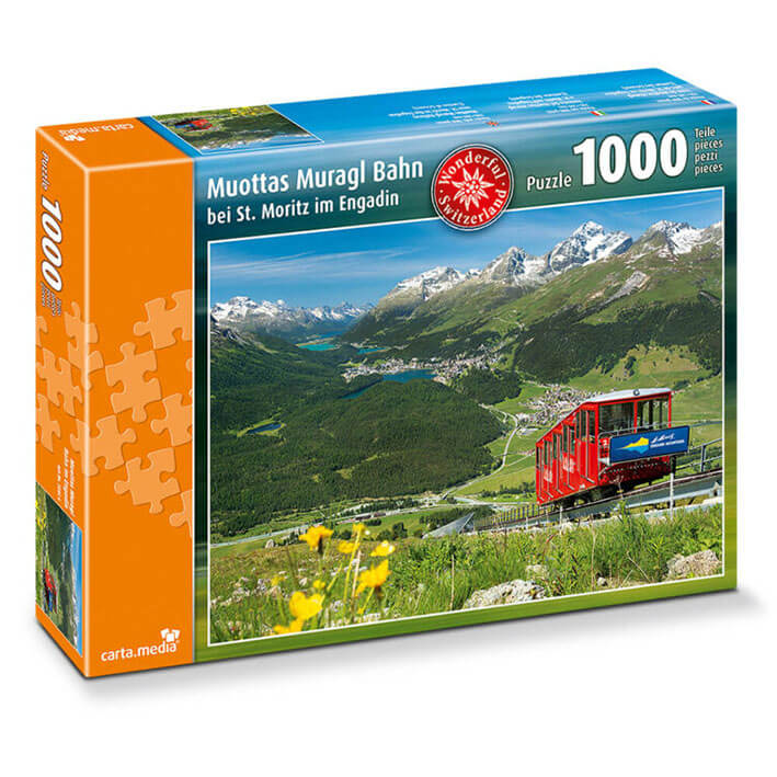 Muottas Muragl Bahn Engadin Puzzle mit 1000 Teilen billig online kaufen Jasswelt.ch