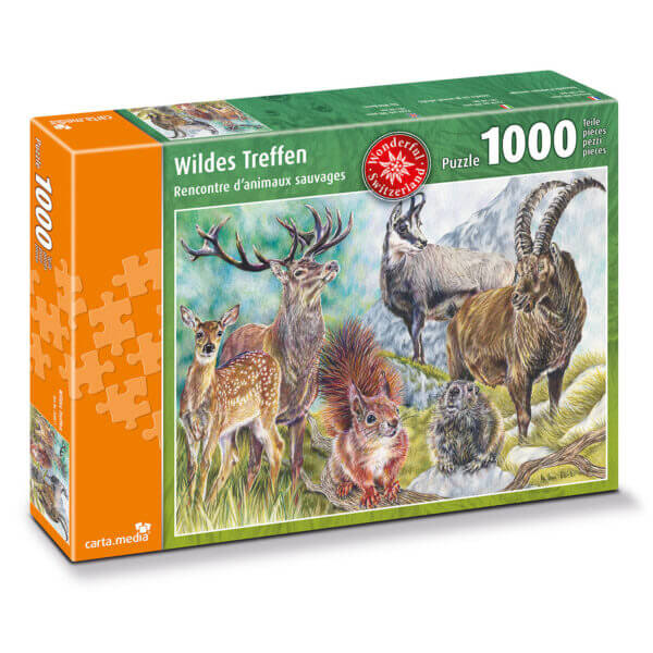 Puzzle Wildes Treffen mit 1000 Teilen von Carta Media zum Spielen.