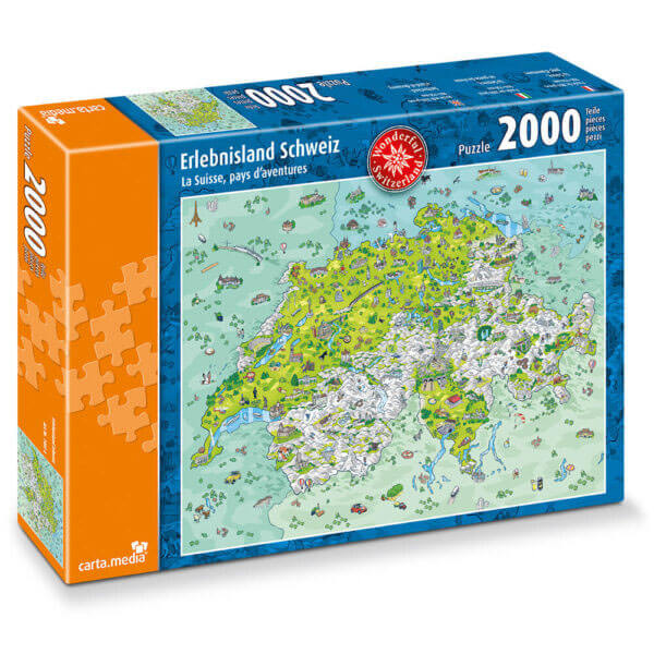 Erlebnisland Schweiz Puzzle mit 2000 Teilen für Jung und Alt. Günstig online kaufen.
