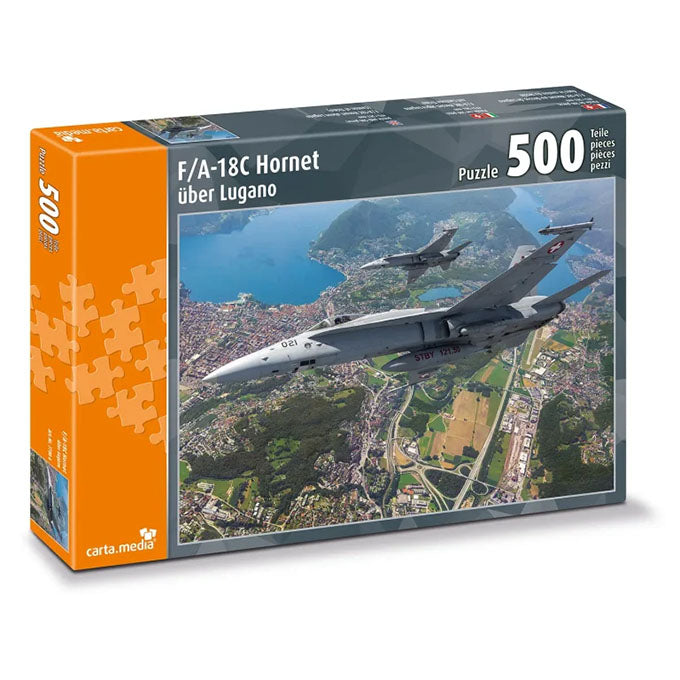 F/A-18C Hornet über Lugano ist ein Puzzle mit 500 Teilen, günstig online kaufen