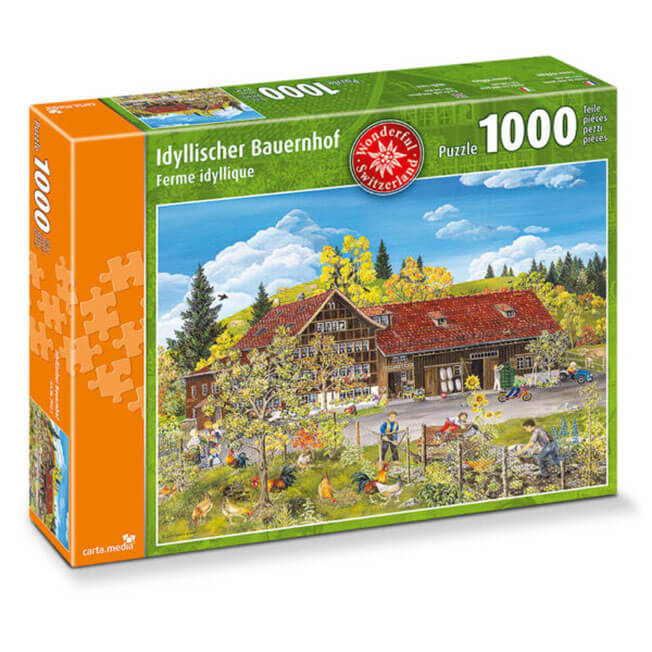 Idyllischer Bauernhof Puzzle mit 1000 Teilen von Carta Media günstig online ab Lager aus der Schweiz kaufen