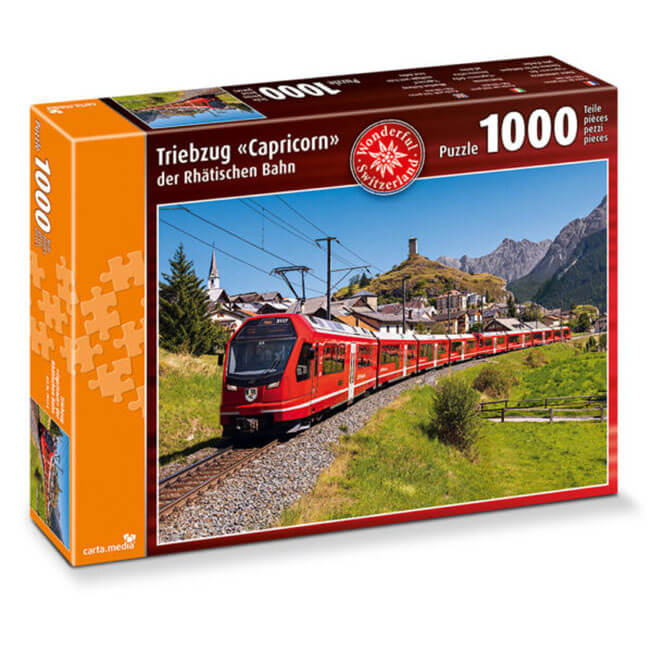 Triebzug Capricorn der Rhätischen Bahn Puzzle 1000 Teile günstig online kaufen