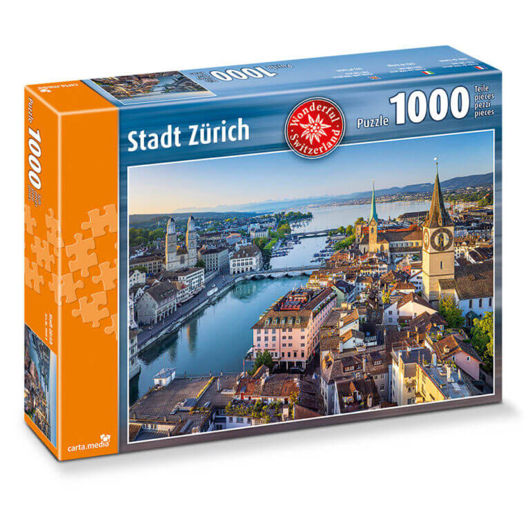 Stadt Zürich  Puzzle mit 1000 Teile günstig online kaufen bei Jasswelt.ch.