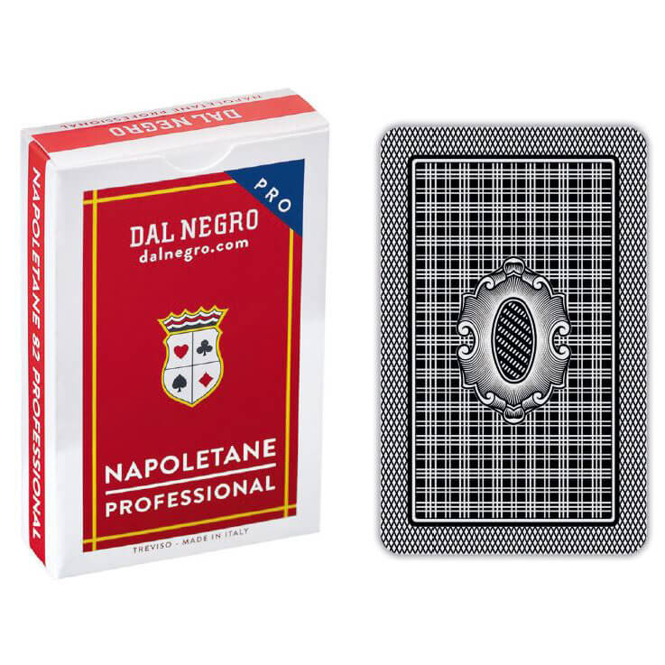 Dal Negro Napoletane Spielkarten rot für Erwachsene günstig online kaufen. Rückseite ist schwarz