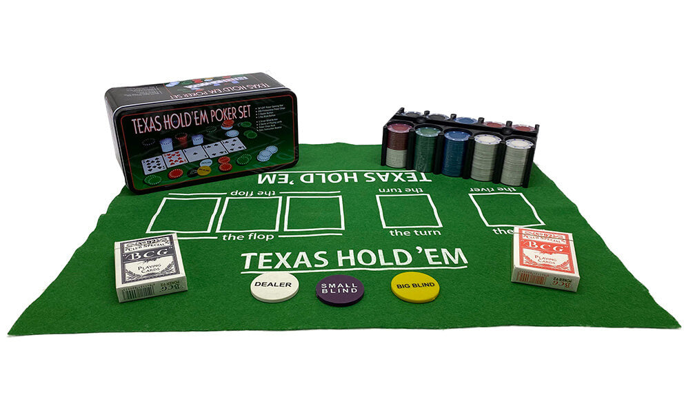 Poker-Set Casino Style Texas Hold’em mit Metallkoffer. Günstig online kaufen.