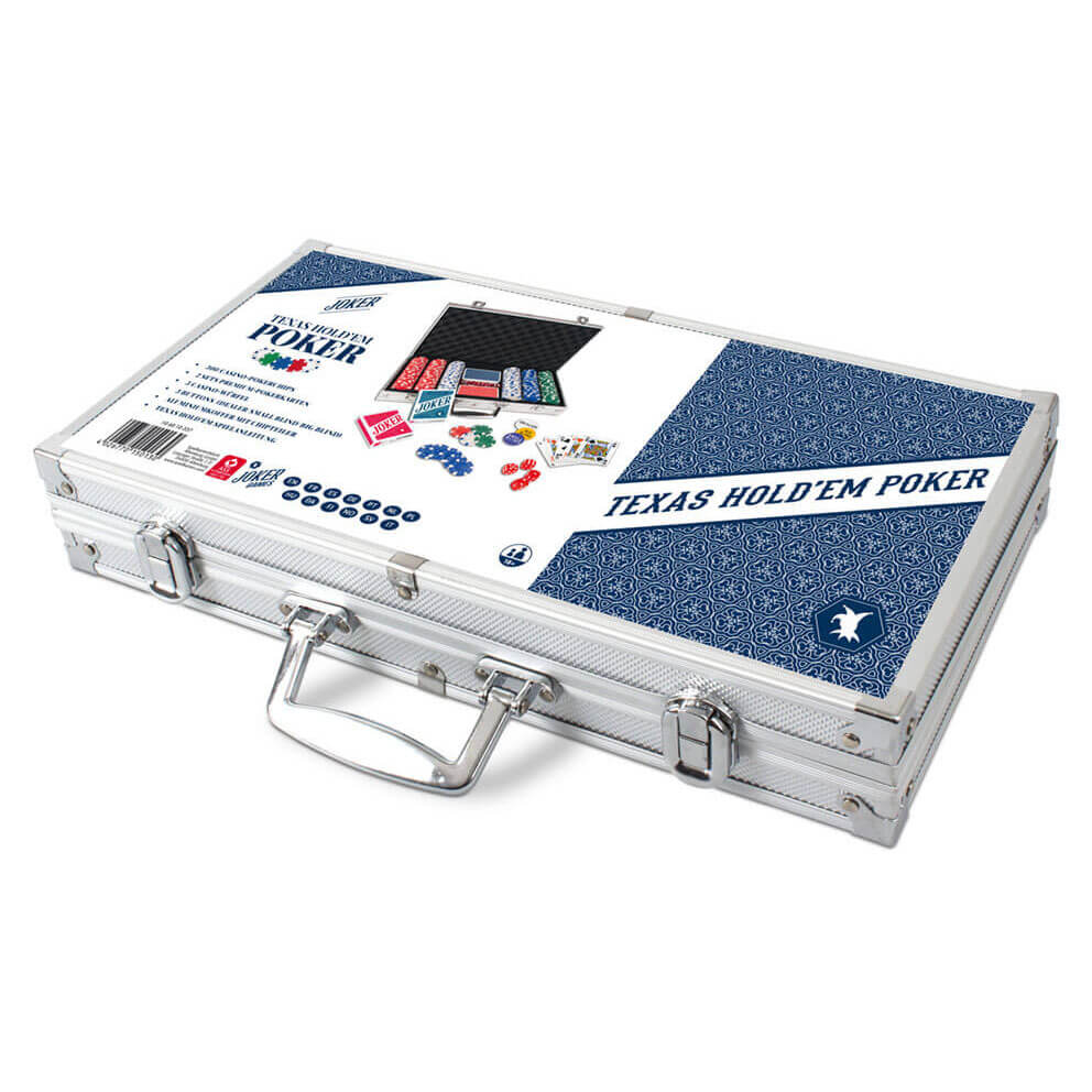 Texas Hold'em Pokerkoffer günstig online kaufen. Mit Premium Pokerkarten und 300 Chip und 5 Würfel.