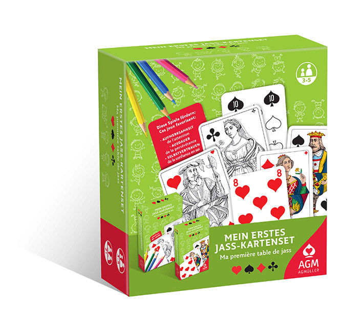 Mein erstes Jass-Karten-Set mit Piquetkarten für Kinder zum selber ausmalen
