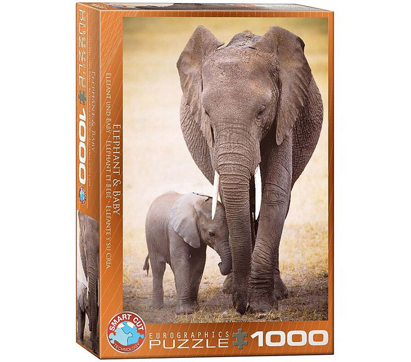 Elephant mit Baby Puzzle 1000 Teile von carta.media günstig online kaufen für Senioren und Erwachsene