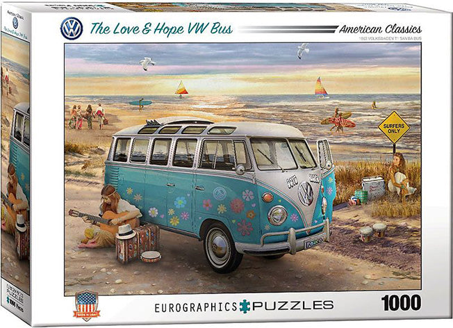 The Love & Hope VW Bus Puzzle 1000 Teile von Eurographics für Erwachsene günstig online kaufen