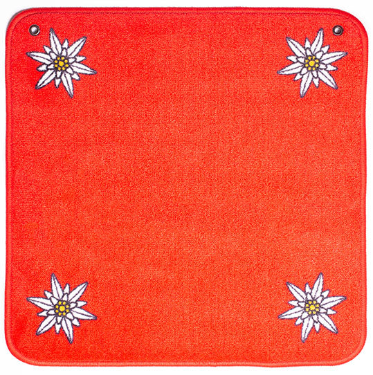 Jassteppich Edelweiss in rot günstig online kaufen von AGM auf Jasswelt.ch zum Jassen