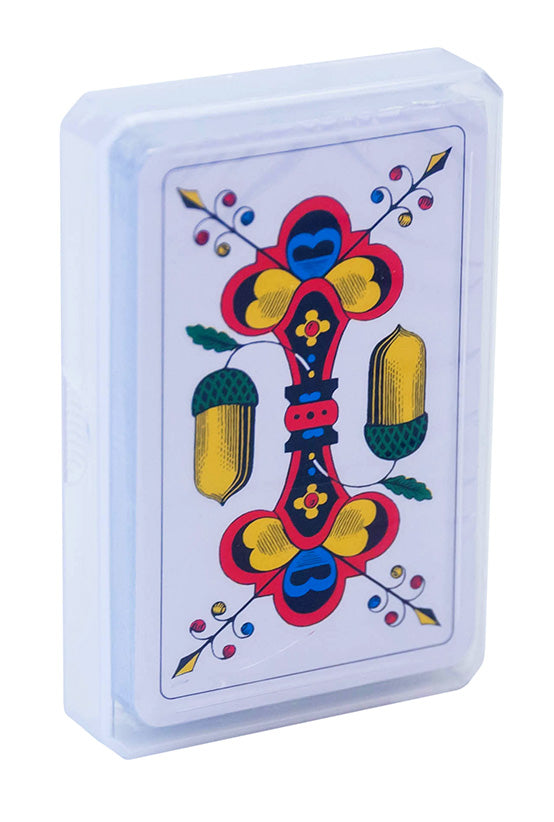 Jasskarten Deutschschweiz mit Schweizer Kreuz in Kunststoffbox verpackt. Online kaufen