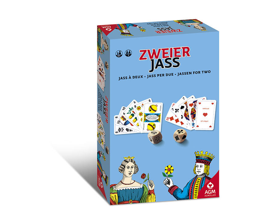 Zweier Jass. Spiel für 2 Personen günstig online kaufen inkl. Jasskarten und Würfel 