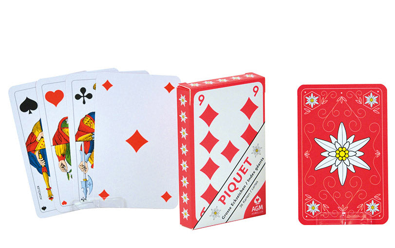 Edelweiss OPTI Piquet Jasskarten mit extra grossen Zahlen für Senioren und Sehbehinderte günstig kaufen