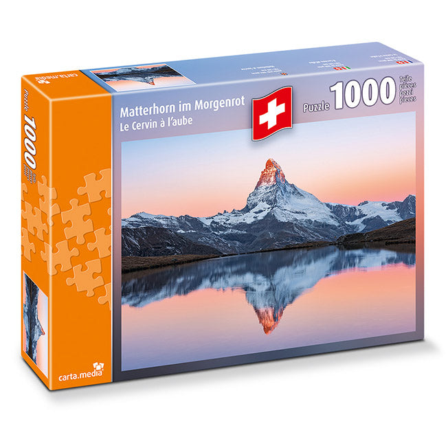 Matterhorn im Morgenrot Puzzle 1000 Teile von carta.media für Senioren und Erwachsene günstig online kaufen
