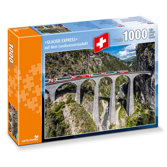 Glacier Express auf Landwasserviadukt Puzzle 1000 Teile von carta.media für Erwachsene und Kinder günstig kaufen