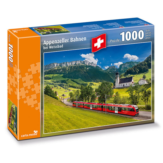 Appenzellerbahnen bei Weissbad AI Puzzle 1000 Teile von carta.media günstig online kaufen auf Jasswelt.ch.