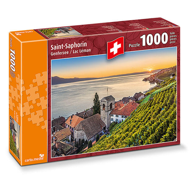 Saint-Saphorin am Genfersee/Lac Léman Puzzle 1000 Teile. Günstig online kaufen für Erwachsene und Senioren.