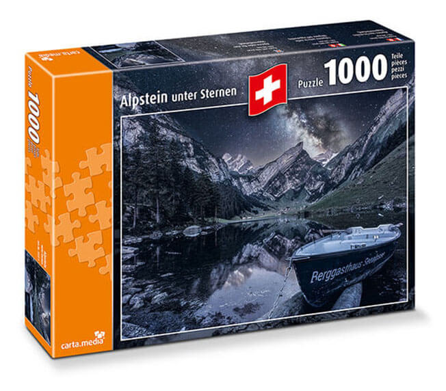 Alpstein unter Sternen Puzzle mit 1000 Teilen. Gesellschaftsspiel für Jung und Alt