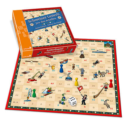 Schweizer Leiterlispiel Jeu des échelles Reiseausgabe. Tolles Familienspiel für Kinder und Erwachsene.