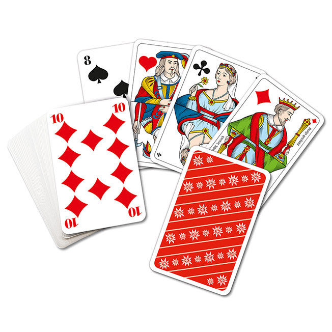 Edelweiss Piquetkarten mit extra grossen Zahlen für gute Lesbarkeit bei Senioren und älteren Personen