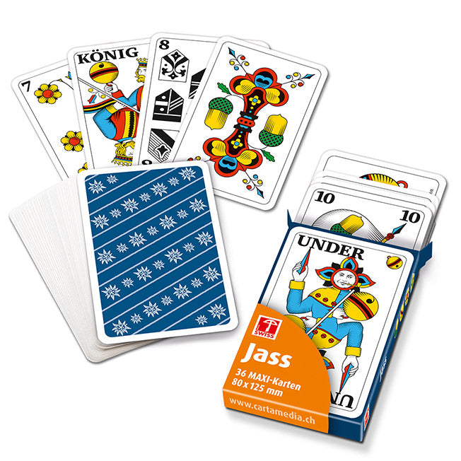 Edelweiss Jasskarten im Maxiformat mit grossen Zahlen für gute Lesbarkeit für Sehbehinderte/Senioren günstig kaufen