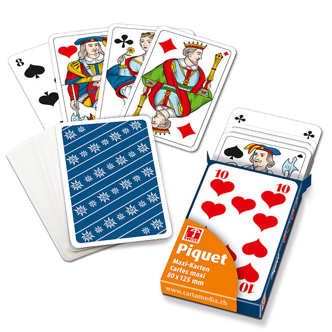 Edelweiss Piquet Jasskarten im Maxiformat mit grossen Zahlen für gute Lesbarkeit günstig kaufen