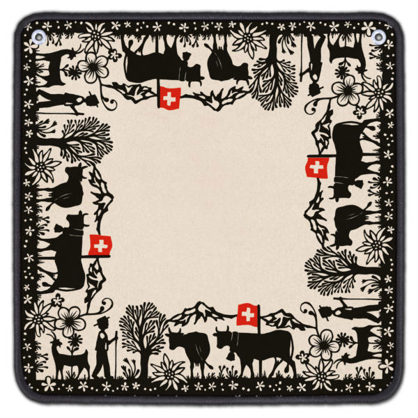 Jassteppich mit Schweizer Scherenschnittmotiv von carta.media zum Jassen günstig online kaufen auf Jasswelt.ch