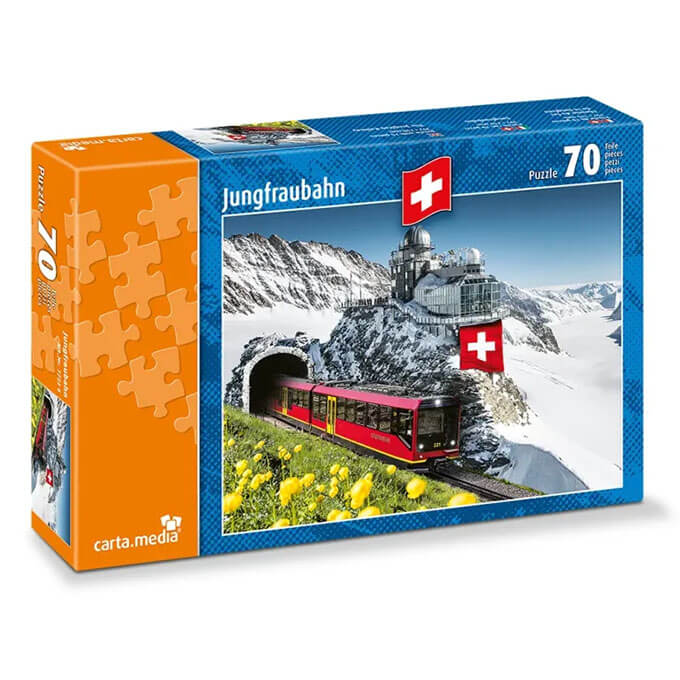 Jungfrau Bahn Kinder Puzzle mit 70 Teilen für Kinder und Erwachsene. Günstiges Kinderspiel online kaufen.