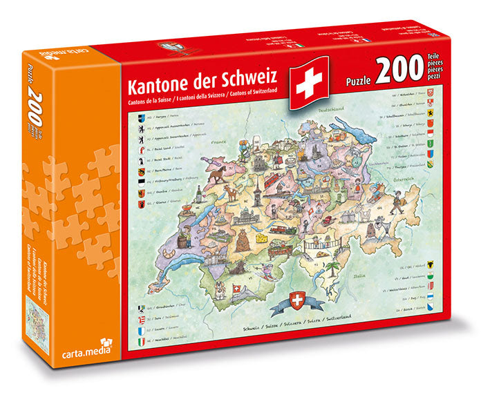 Kantone der Schweiz Puzzle 200 Teile von carta.media für Kinder. Günstig online kaufen