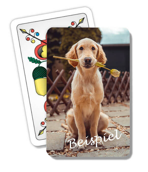 Personalisierte Jasskarten Uno. Beispiel individuell bedruckte Spielkarten. Jetzt online günstig kaufen.