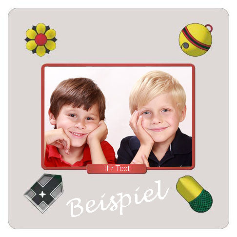 Personalisierter Jasstepich Rosen mit eigenem Foto, Design oder Firmenlogo. Musterbeispiel mit Foto.